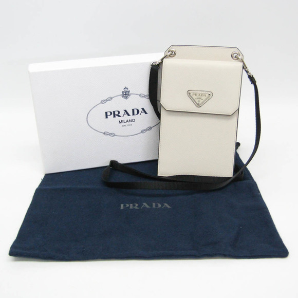 PRADA Saffiano Leather Smartphone Card Holder in Black - Picture 2 of 12